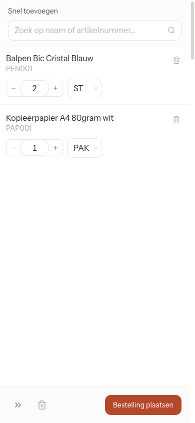 Mobile order overview